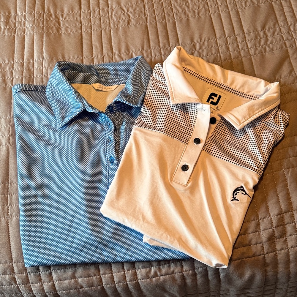 FootJoy Blue and Lady Hagen Women’s Golf Polo Duo — polo shirts -size XL
